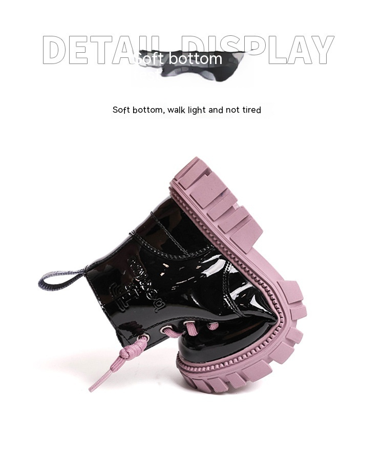 Botas martin para meninas 2023 primavera e outono novos meninos dois sapatos de inverno de algodão botas de couro mais botas curtas de lã_voghion.com