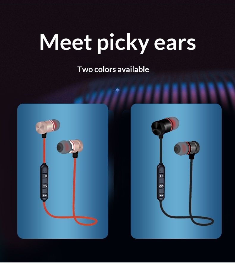 Auricolari stereo Bluetooth sportivi wireless a doppio orecchio, batteria a lunga durata, auricolari magnetici da appendere al collo, auricolari di marca_voghion.com