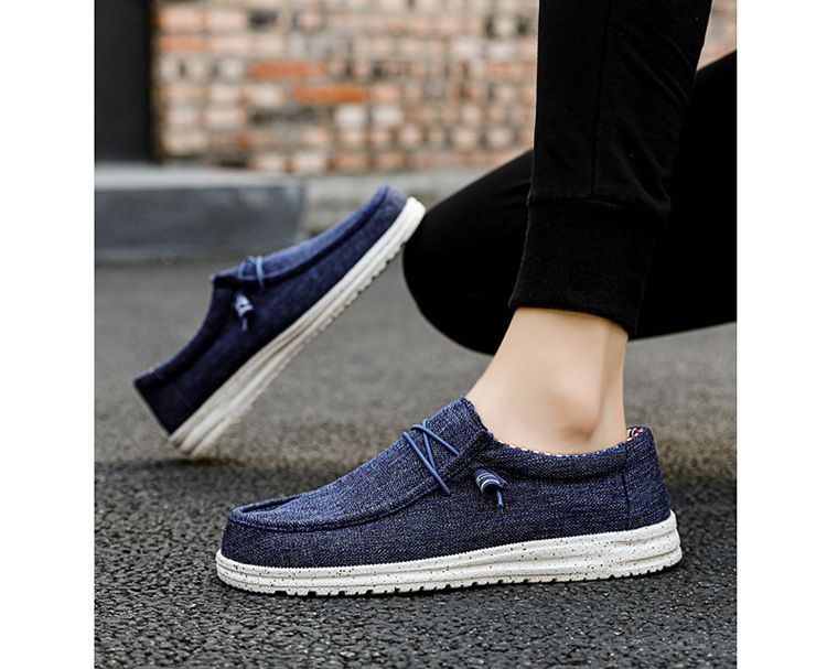 Zees Cross-Border Plus Size European And American Fashion Casual Slip-On Loafers Sailing Boat Cloth Lazy Trendy Men's Shoes_voghion.com