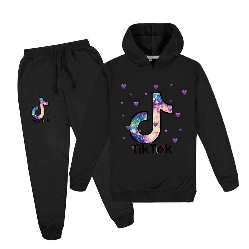 Conjunto de sudadera y pantalón deportivo Tikto para niños y niñas Y129_voghion.com