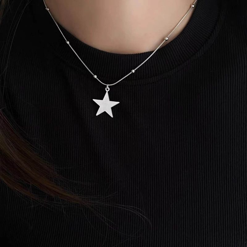 2025 Nieuwe aankomsten Elegante Y2K-sterketting, roestvrij staal, perfect voor vrouwen en meisjes_voghion.com