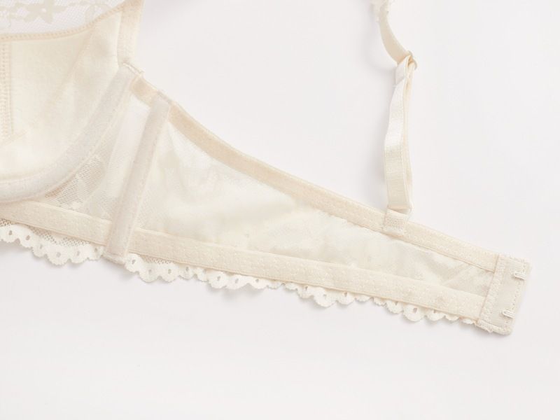 Damenunterwäsche Pure Desire Dünn Weich Stahlring Spitzenunterwäsche Kleine Brust Große geraffte Brüste BH-Set_voghion.com