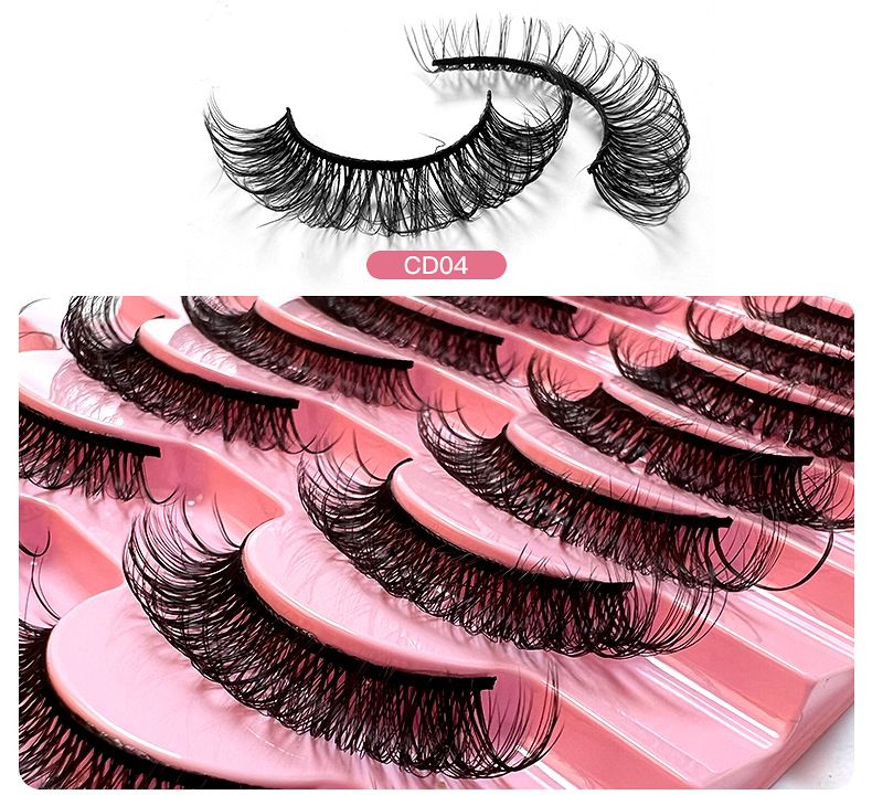 Künstliche Wimpern 10 Paar große Rolle Naturfaser Curl Wimpern dick natürlich_voghion.com