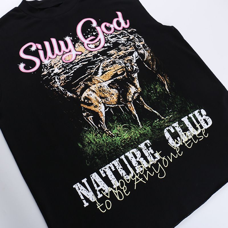 Women's Clothing style street fashion printed vest T-shirt_voghion.com