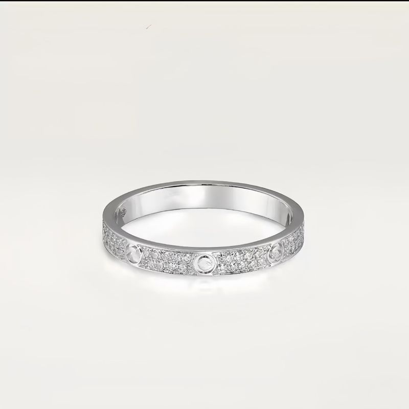 Bague LOVE Starry Sky pour femme, version haute, large et étroite, en or rose, avec commande numérique par ordinateur, diffusion en direct_voghion.com