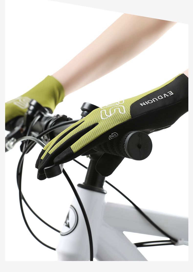 Herren-Fahrradhandschuhe, Eisseide, Sonnenschutz, atmungsaktives Mesh, Fahrrad, elastisch, rutschfest, lange Finger, Fitnesshandschuhe, Touchscreen_voghion.com