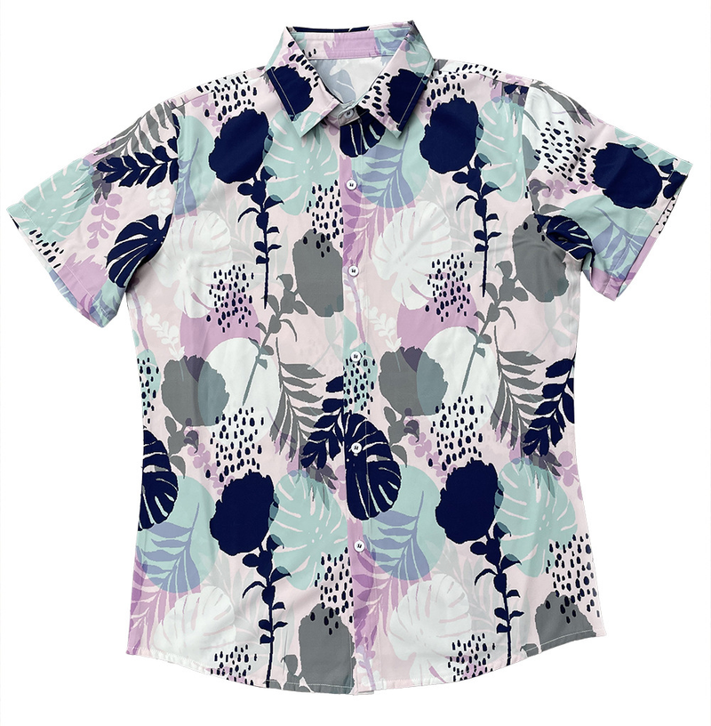 Camicia casual a maniche corte con stampa, camicia da uomo per il resort per le vacanze estive_voghion.com