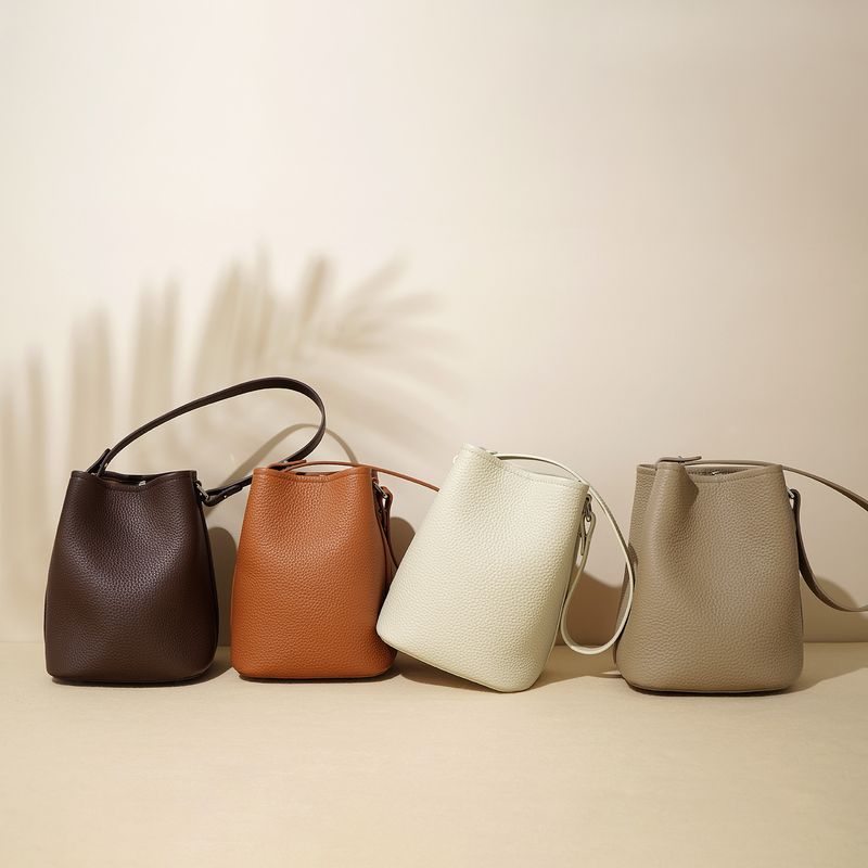 New semi handmade bucket for spring 2024, high-end single shoulder diagonal cross, large capacity lazy style women's_voghion.com