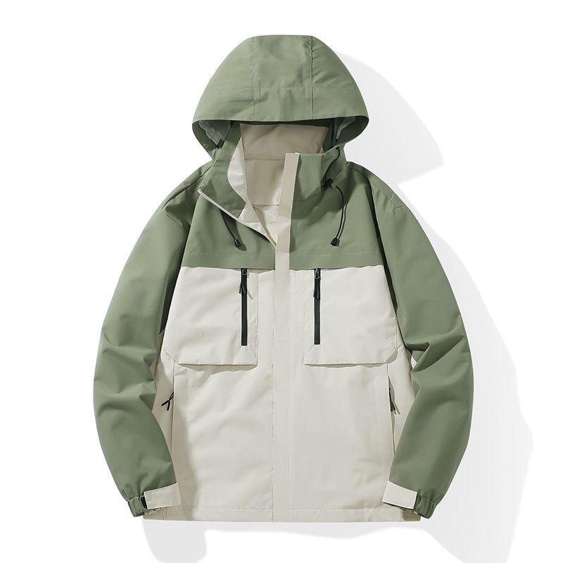 Zweiteiliges Set Fleece-gefüttert Frühling und Herbst Neue wasserdichte winddichte Outdoor 3-in-1 Jacke Paar_voghion.com