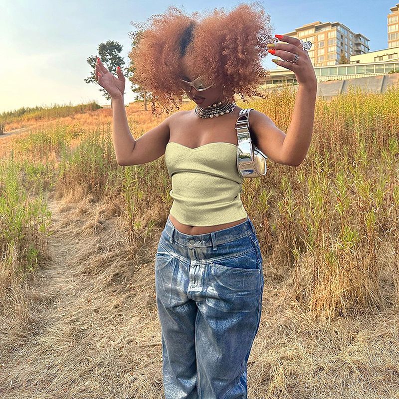 Vestito da festa beige in denim, aderente, largo, corto, con perline, a V, lungo, mini, autunno, con bottoni, cerniera, comodo e traspirante._voghion.com