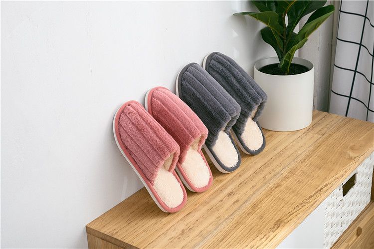 Βαμβακερές παντόφλες γυναικείες εσωτερικές ζευγαριές αρσενικές με χοντρό πάτο στο σπίτι με βελούδινες ζεστές παντόφλες σπιτιού_voghion.com