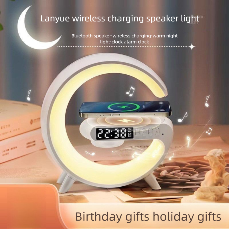 Cep Telefonu Çok Fonksiyonlu Şarj Kablosuz Bluetooth Estetik Masa Lambası Atmosfer Gece Lambası Doğum Günü Hediyesi_voghion.com