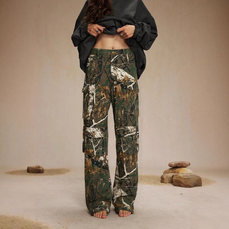 Premium Products Premium Products ADC2 American Brand Tree Branch Camouflage Casual Work Clothes Bathroom Loose Sagging_voghion.com