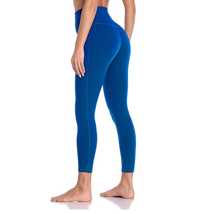 Taille haute repliée dans la poche, coupe ajustée pour soulever les hanches, haute élasticité, repliée dans le legging pour femme pêche._voghion.com