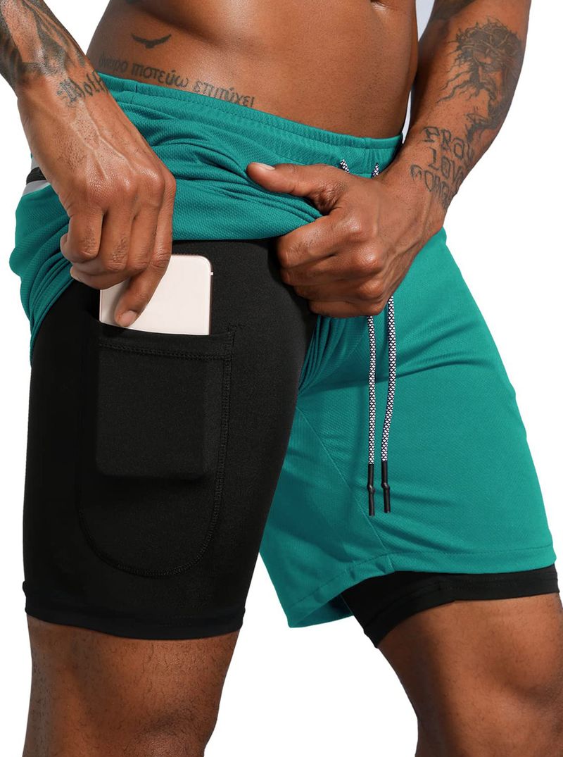 Nuovi pantaloncini a doppio strato tinta unita 2025 per fitness, esercizio, allenamento, asciugatura rapida e jogging da uomo_voghion.com