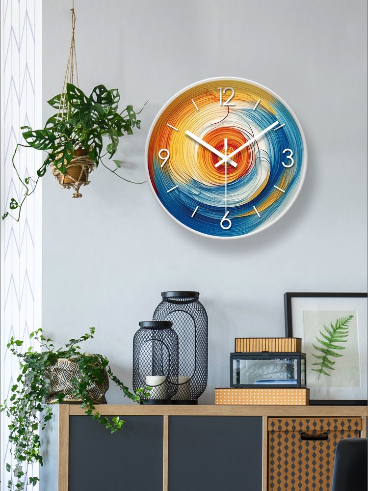 Yipula 7020 Silent For Living Room Office Modern Creative Round Abstract Wall Clock_voghion.com