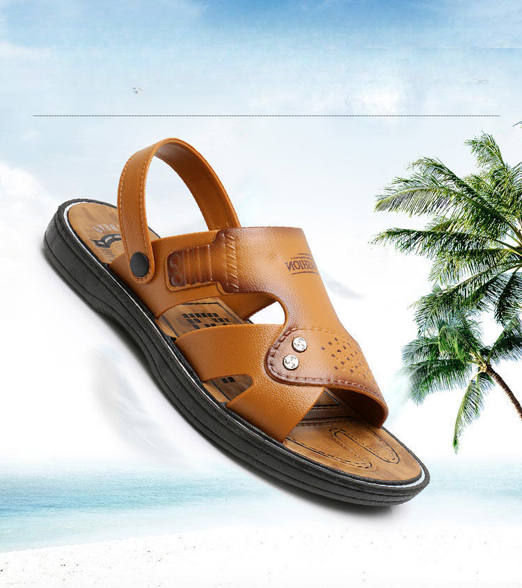 Sandali da spiaggia antiscivolo da uomo, estate 2025, pantofole estive di plastica di mezza età_voghion.com