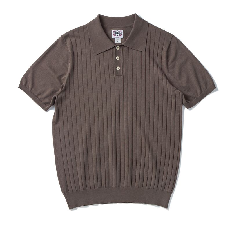 Polo da uomo in seta di alta qualità in stile italiano, a maniche corte, con colletto americano, lavorata a maglia e a coste_voghion.com