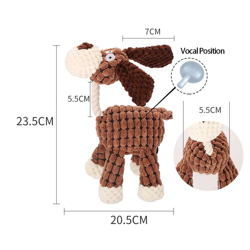 Spielzeug in Eselform für kleine und große Hunde, Katzen, quietschendes Plüschspielzeug, langlebiges, kaubares, süßes Spielzeug, Haustiertraining von PawParty Store_voghion.com