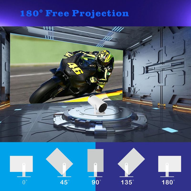 hy300pro Projector Home Use 4K Portable LCD Ultra HD Living Room Wall Projection Wireless Screen Sharing_voghion.com