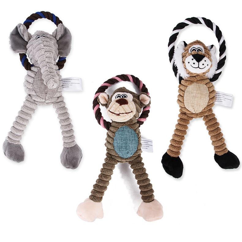 New Pet Dog Plush Chew Companion Toy Venting Cartoon Monkey Lion_voghion.com