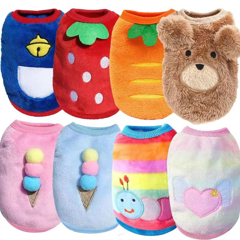 Flannel Teacup Dog Puppy Cat Pet Teddy Clothes Vest Apparel Factory_voghion.com