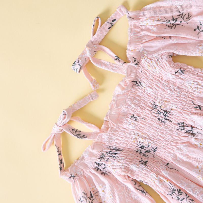 Marque de vêtements pour enfants Vêtements pour enfants Combinaison d'été pour bébé Combinaison à bretelles mignonne à imprimé floral_voghion.com