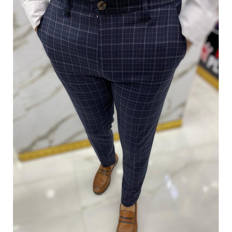 Ropa de hombre Pantalones casuales a cuadros de campo_voghion.com