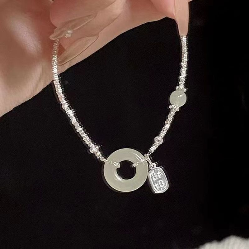 Fivela de prata quebrada que atrai riqueza pura e segura para nicho de Instagram feminino, novo estilo chinês, luxo leve e sofisticado_voghion.com