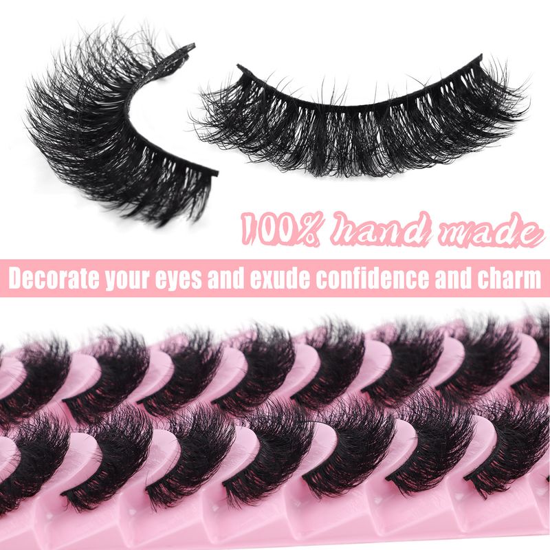 10 Pairs Natural Fake Eyelashes - Fluffy & Wispy Long Lashes For Everyday Wear, Cruelty-Free & Lightweight, 3D Effect False Eyelashes Set_voghion.com