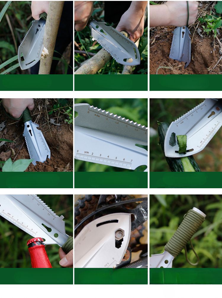 Hardened Stainless Steel Multi-Functional Folding Shovel Survival Camping Outdoor Supplies_voghion.com