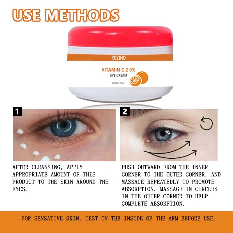 VC Pflegende, feuchtigkeitsspendende, straffende, schwarze Augenringe reduzierende, erfrischende und feuchtigkeitsspendende Augencreme für beide Augen_voghion.com