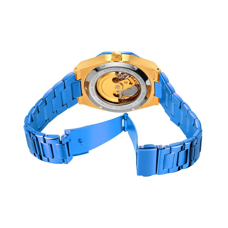 Montre mécanique automatique squelette tendance pour homme avec fonction heure universelle, boîtier en acier inoxydable de 41 mm, verre minéral, bracelet en alliage_voghion.com