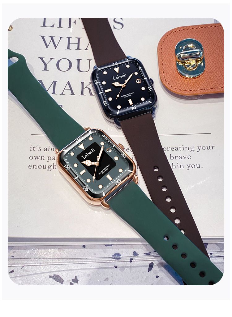 Square Wrist Watch for Women Fashion Luminous Designed Quartz Analog Women's Watch Waterproof with Silicone Strap_voghion.com
