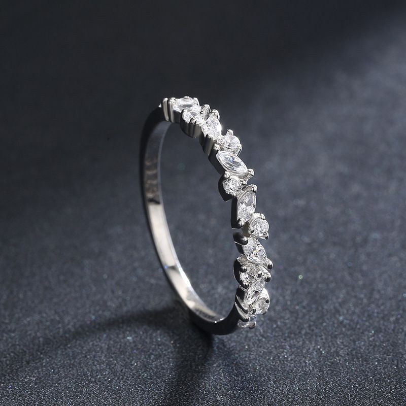 Tancise Classic Zircon Silver Ring Ladies Jewelry Wedding Promise Party Gift_voghion.com