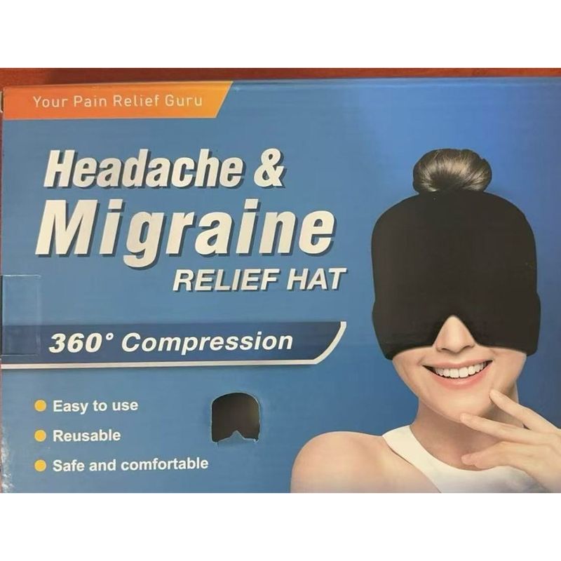 Vendaje de hielo para la cabeza para migrañas al aire libre - Mascarilla de gel congelable para dolores de cabeza tensionales, presión sinusal y ojos hinchados | Lavable a máquina con cierre de velcro_voghion.com