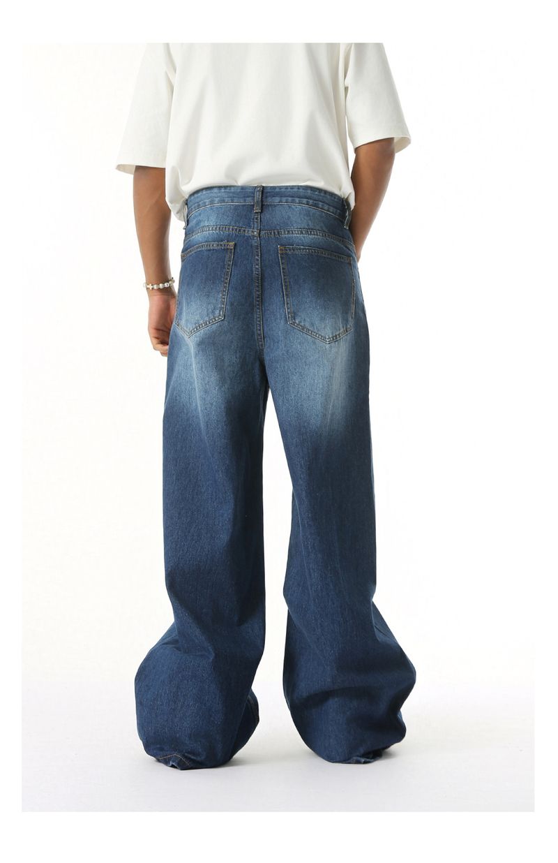 EF JEANS | 2025 Spring New Hong Kong Style Fashion Old Retro Casual Versatile Drape Floor Mopping Jeans_voghion.com