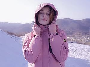 Giacca impermeabile da sci invernale calda da donna, giacca a vento da montagna con cappuccio e impermeabile_voghion.com