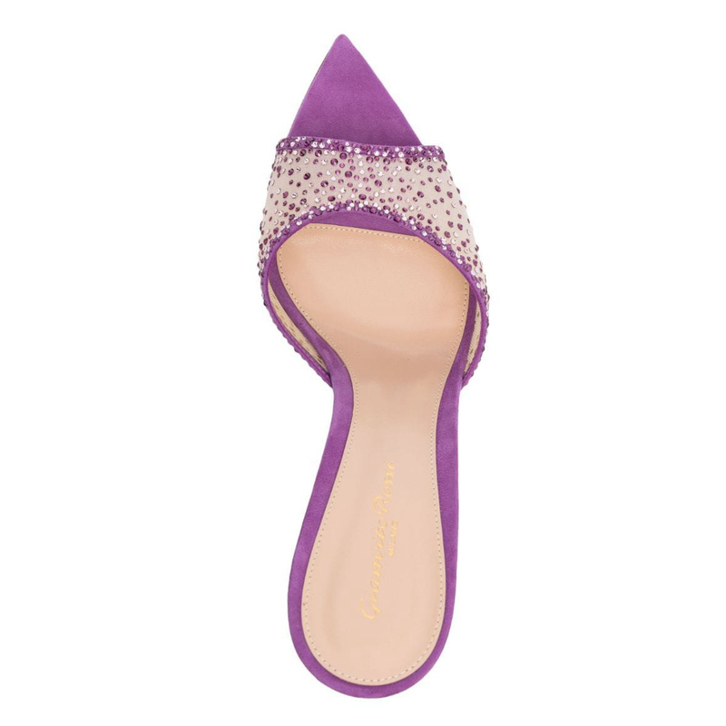 Pantofole con tacco a spillo e strass da donna con gonna, scarpe a punta con tacco alto per uso esterno, alla moda e che non affaticano i piedi._voghion.com