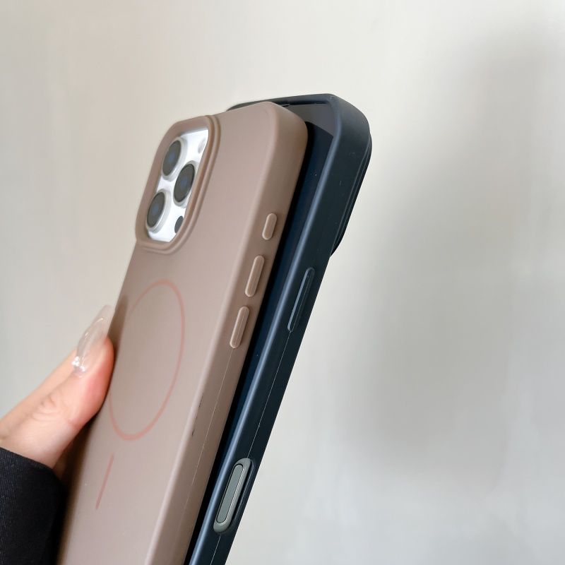 Luxuriöses, kurzes magnetisches kabelloses Ladeetui mit Lanyard für das iPhone 16 15 14 Plus 13 12 Pro Max, stoßfeste PC-Abdeckung_voghion.com