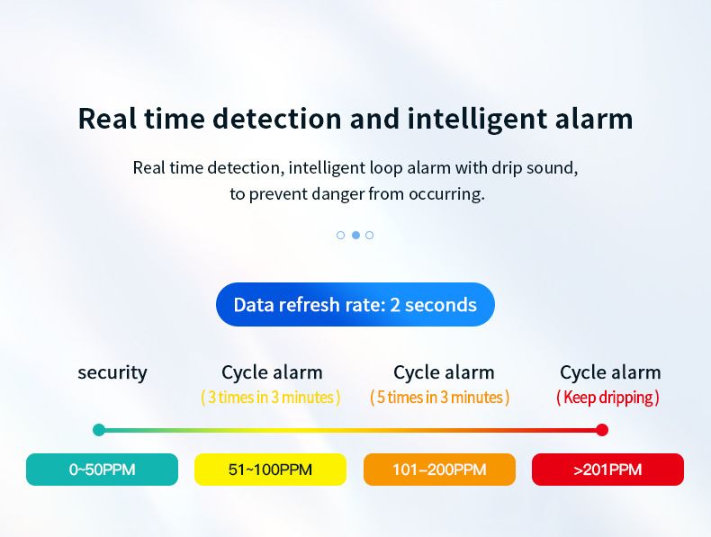 Rilevatore di monossido di carbonio portatile, allarme elettrochimico per la rilevazione di monossido di carbonio per uso domestico e da esterno_voghion.com