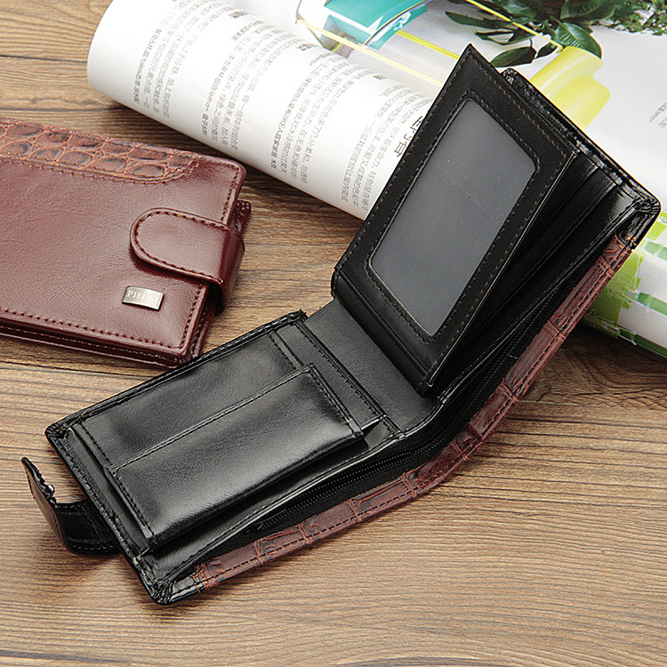 2023 New Patchwork Leather Men Wallets Short Male Purse with Coin Pocket Card Holder Brand Trifold Wallet Men Clutch Money Bag_voghion.com