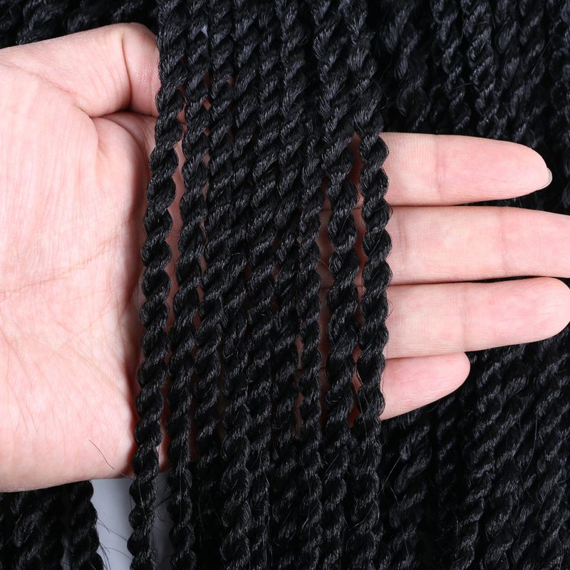 Twist fläta monokrom färg kemisk fiber hög temperatur sidenvirkat hår Afrikansk tvåtrådig fläta handgnidande flätad peruk_voghion.com