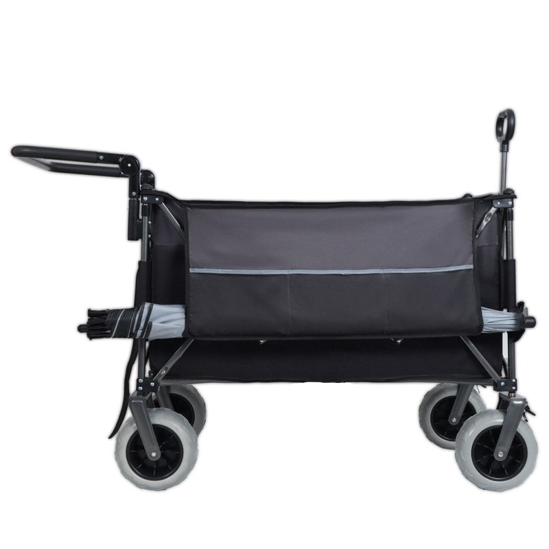 Multi-Functional Push-Pull Folding Wagon Cart With Rotating Handle & 9"x4" Beach Tires For Camping & Beach –300L XL Heavy-Duty, Large Capacity For Transport, Groceries, And Outdoor Use_voghion.com