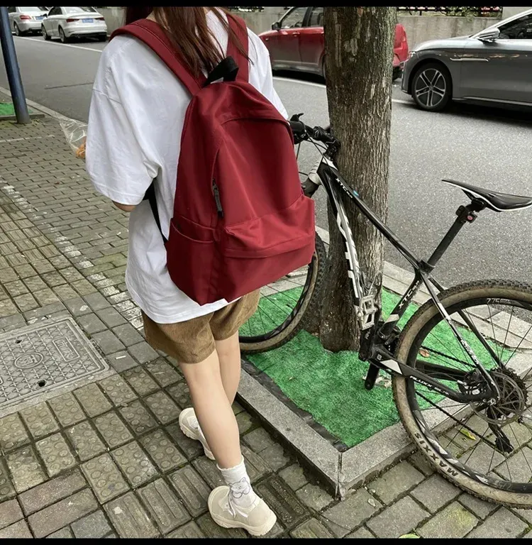 Zaino versatile nero grigio bianco rosso di alta qualità, grande capacità, borsa da viaggio impermeabile, lavabile, in nylon, per computer, unisex_voghion.com