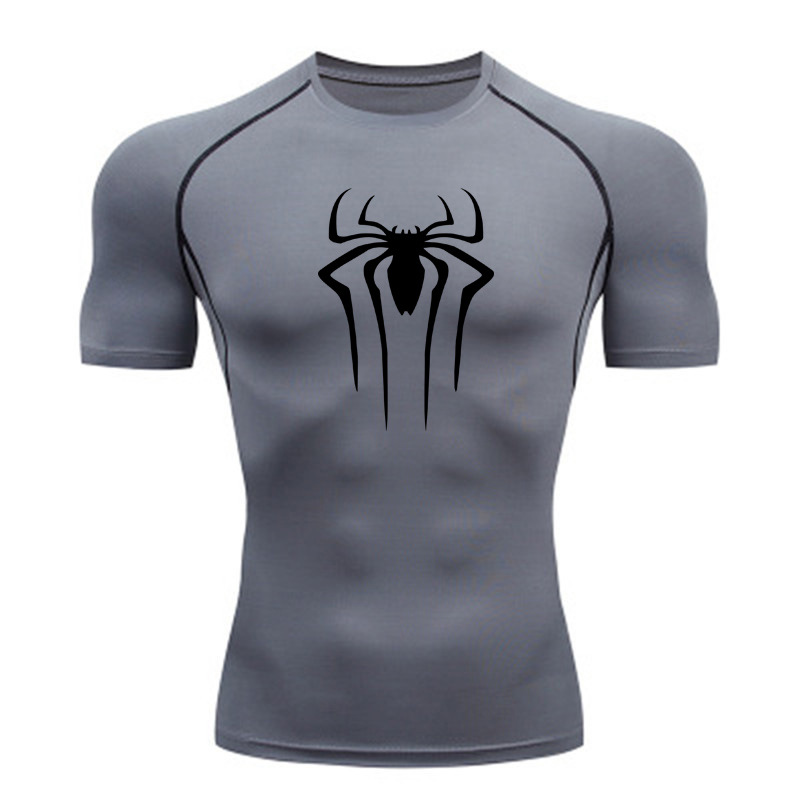 Herrkläder Kortärmade snabbtorkande kläder Sport T-shirt Löpbas Gym träningskläder Andas svett stretchiga tights_voghion.com