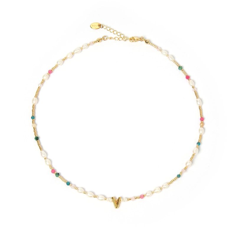 Wholesale Jewelry Simple Style Round Titanium Steel Beaded Choker_voghion.com