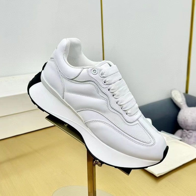 24 Nuovo Stile Agan Color Block Suola Spessa Casual Coppia Bianche Scarpe da Ginnastica in Vera Pelle Unisex_voghion.com