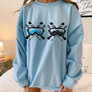 Women's Clothing autumn new women's sweatshirt loose printed round neck long sleeve shirt casual comfortable pullover sweatshirt for women_voghion.com
