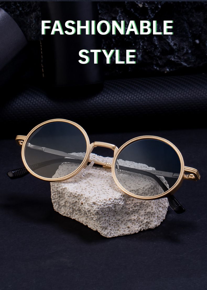 Neue Mode Runde Rahmen Sonnenbrillen Für Männer Retro High-End Sonnenbrillen Männer_voghion.com